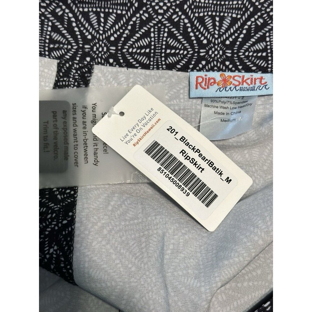 NWT RIP SKIRT Hawaii sz M Ocean Wrap Swim Cover Skirt tropical Geometric Black - Picture 6 of 6